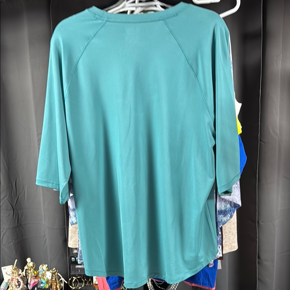 Reel Legends Blue Raglan 3/4 Sleeve Oversized Tee - Picture 4 of 4